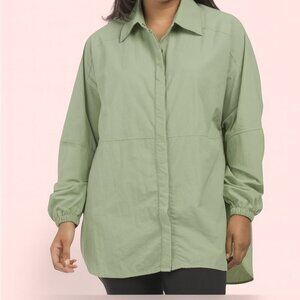 Wilo the Label Womens S Workout/Beach Coverup Parachute Shirt Sage Athletic NWT